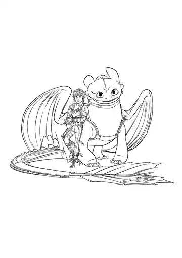How to Train Your Dragon Hiccup and Toothless coloring page