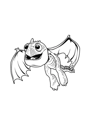 Baby dragon flying coloring page