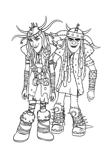 Ruffnut and Tuffnut twins coloring page