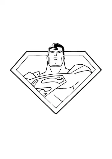 Superman emblem pride coloring page
