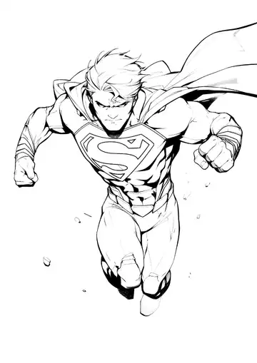 Superman flying pose coloring page