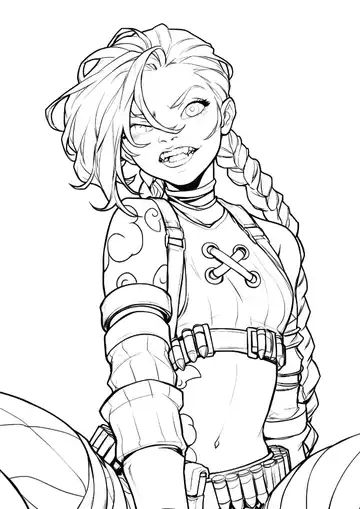 Jinx wild grin coloring page