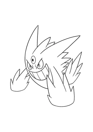 Pokémon Mega Gengar coloring page